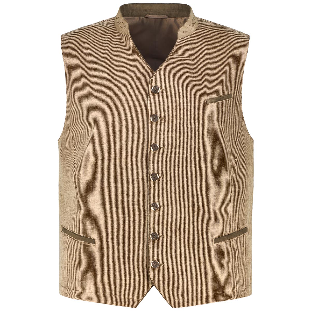 Weis Cord-Trachtenweste mit Stretch cognac