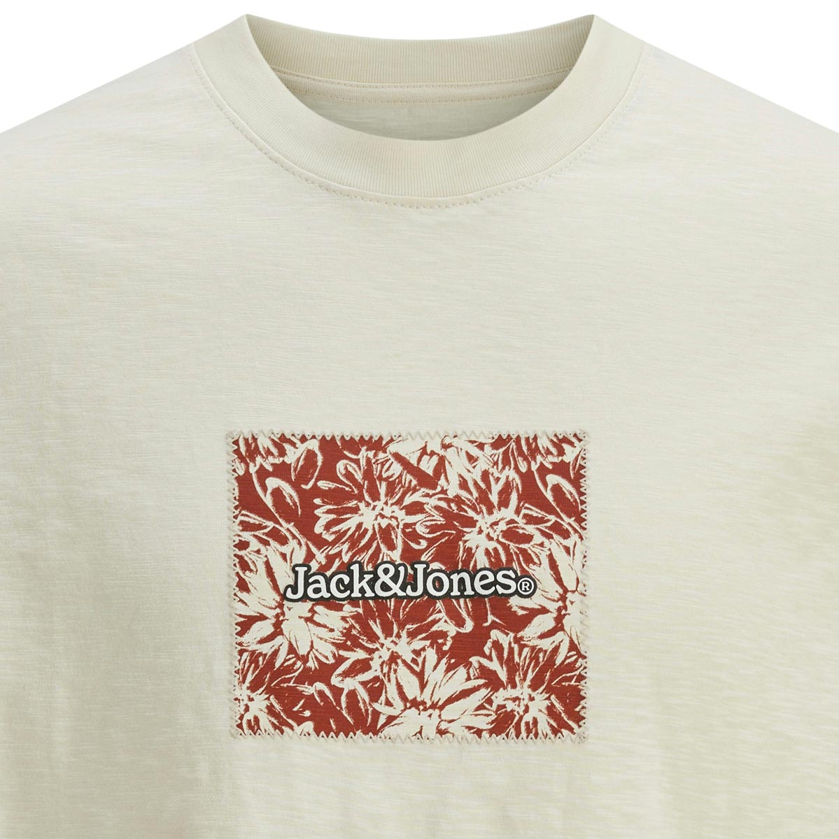 Jack&Jones T-Shirt mit Label-Print cremeweiß