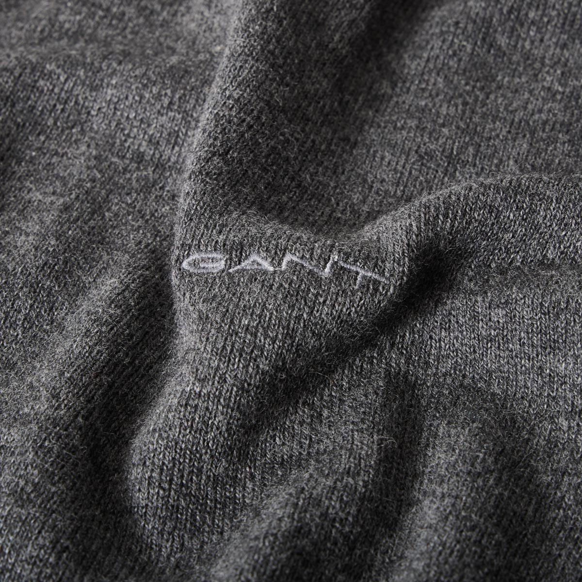 Gant Strick-Troyer mit Wolle dunkelgrau