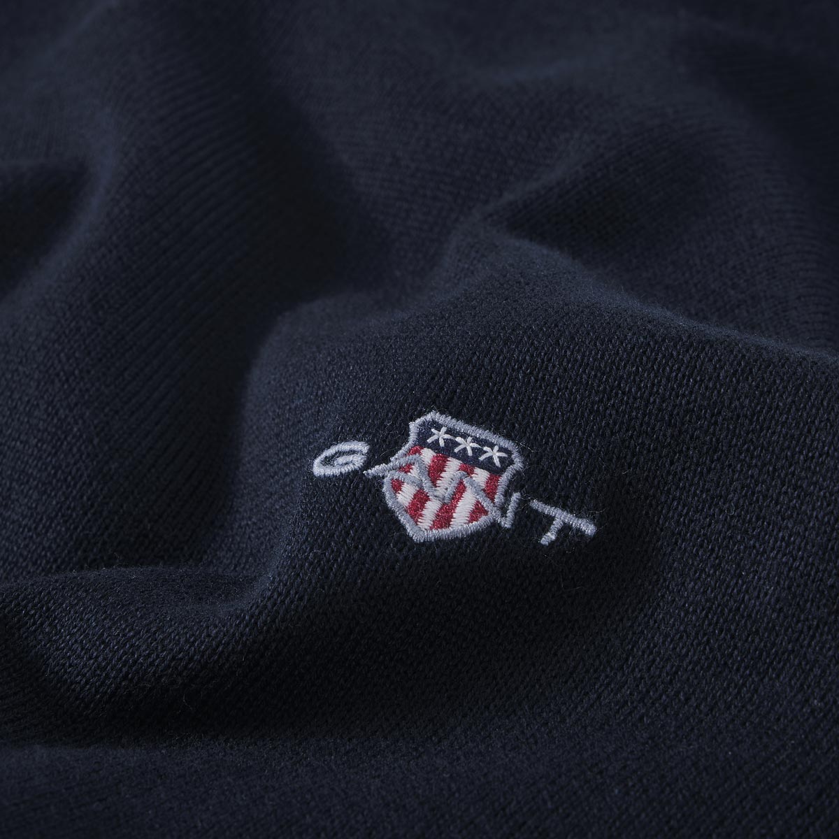 Gant Feinstrickpullover aus Baumwolle dunkelblau