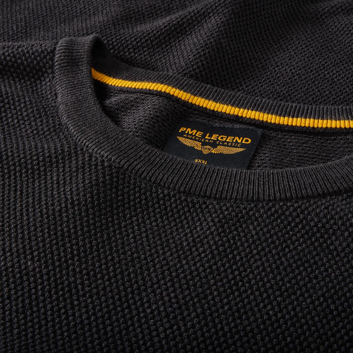 PME LEGEND Feinstrickpullover aus Baumwollmischung schwarz