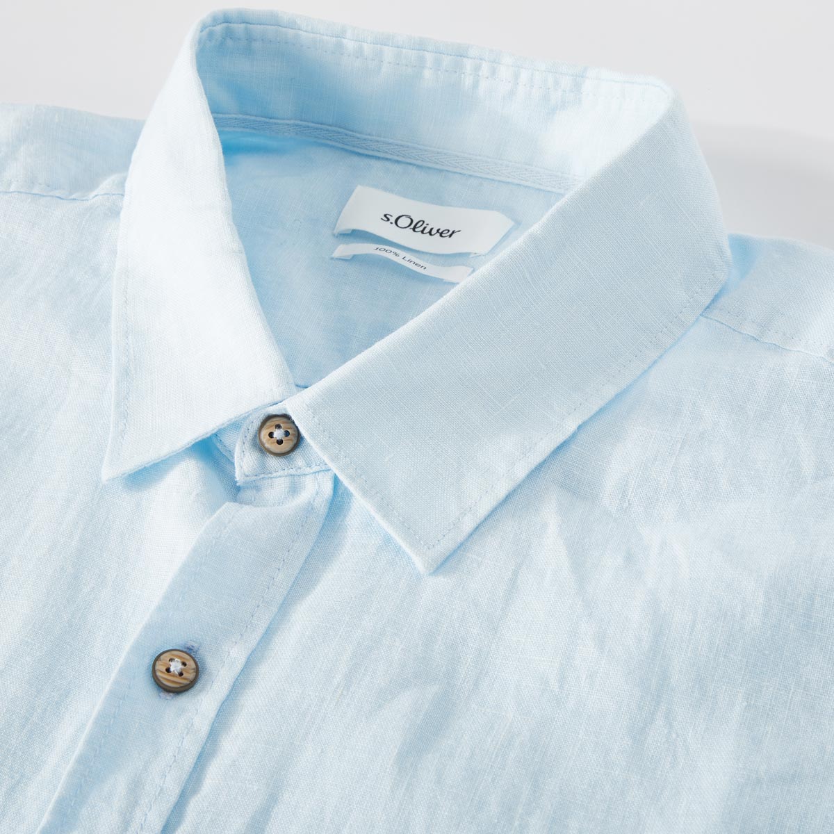 s.Oliver Freizeithemd aus Leinen hellblau