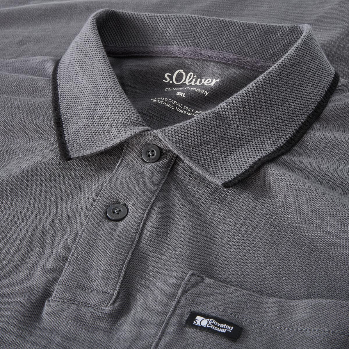 s.Oliver Poloshirt mit Elasthan dunkelgrau