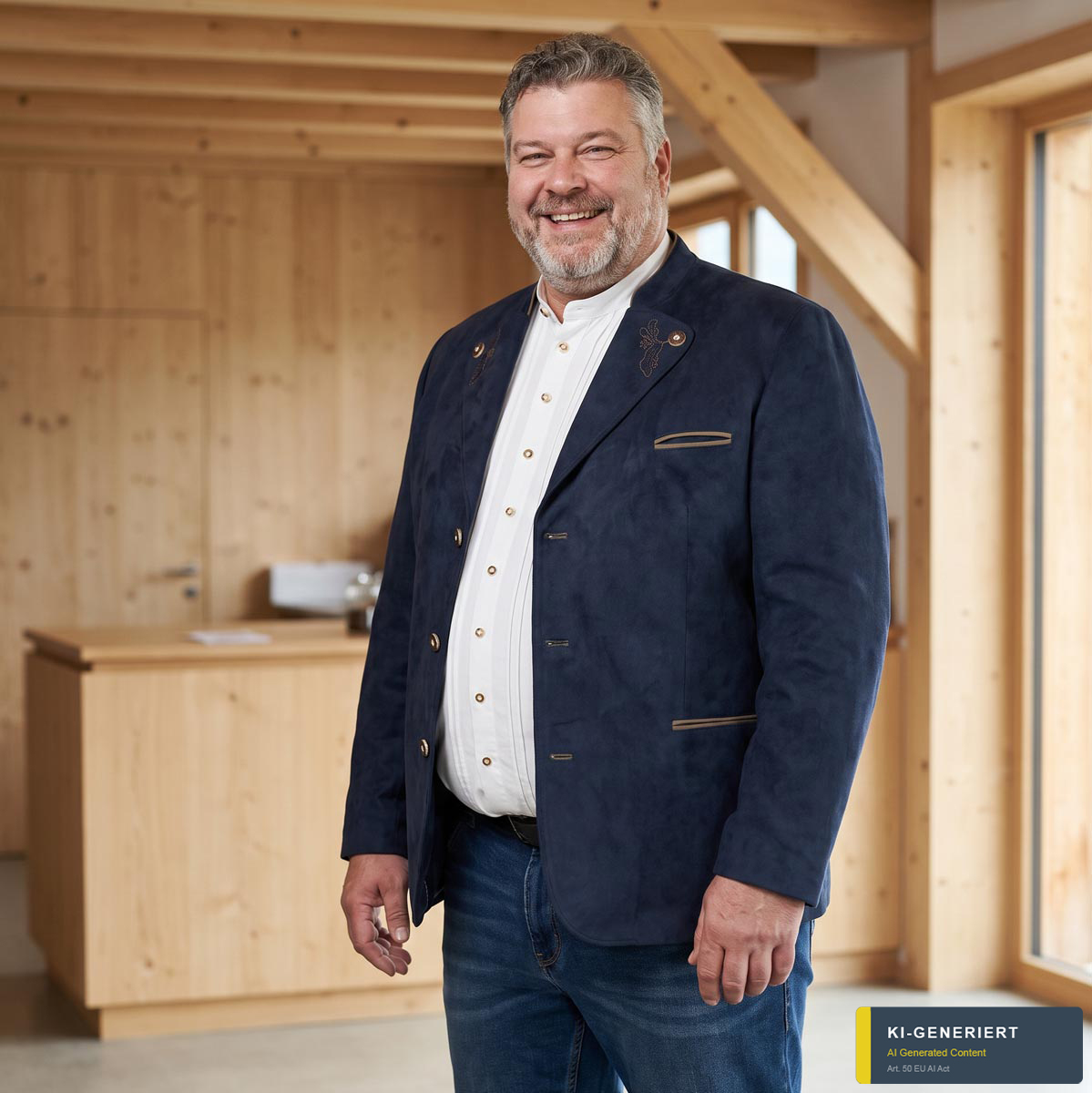 Weis Trachtensakko in Velours-Optik marine