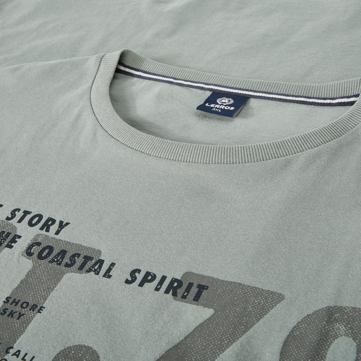 Lerros T-Shirt mit Motiv-Print Farbe grau Größe: 3XL günstig online kaufen