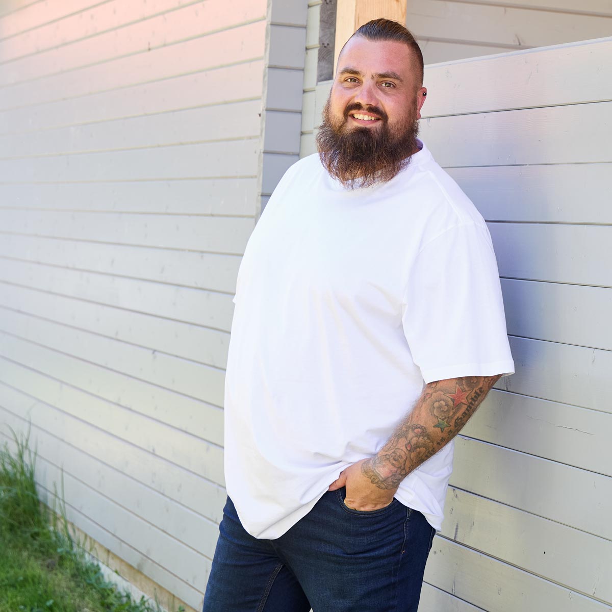 Pfundskerl Doppelpack T-Shirt mit V-Ausschnitt weiß