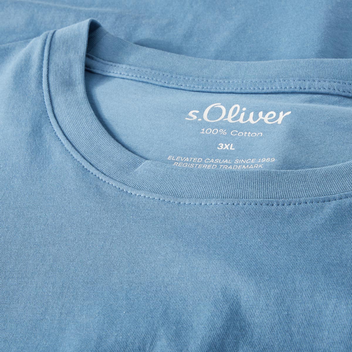 s.Oliver T-Shirt aus Baumwolle Farbe mittelblau Größe: 4XL günstig online kaufen