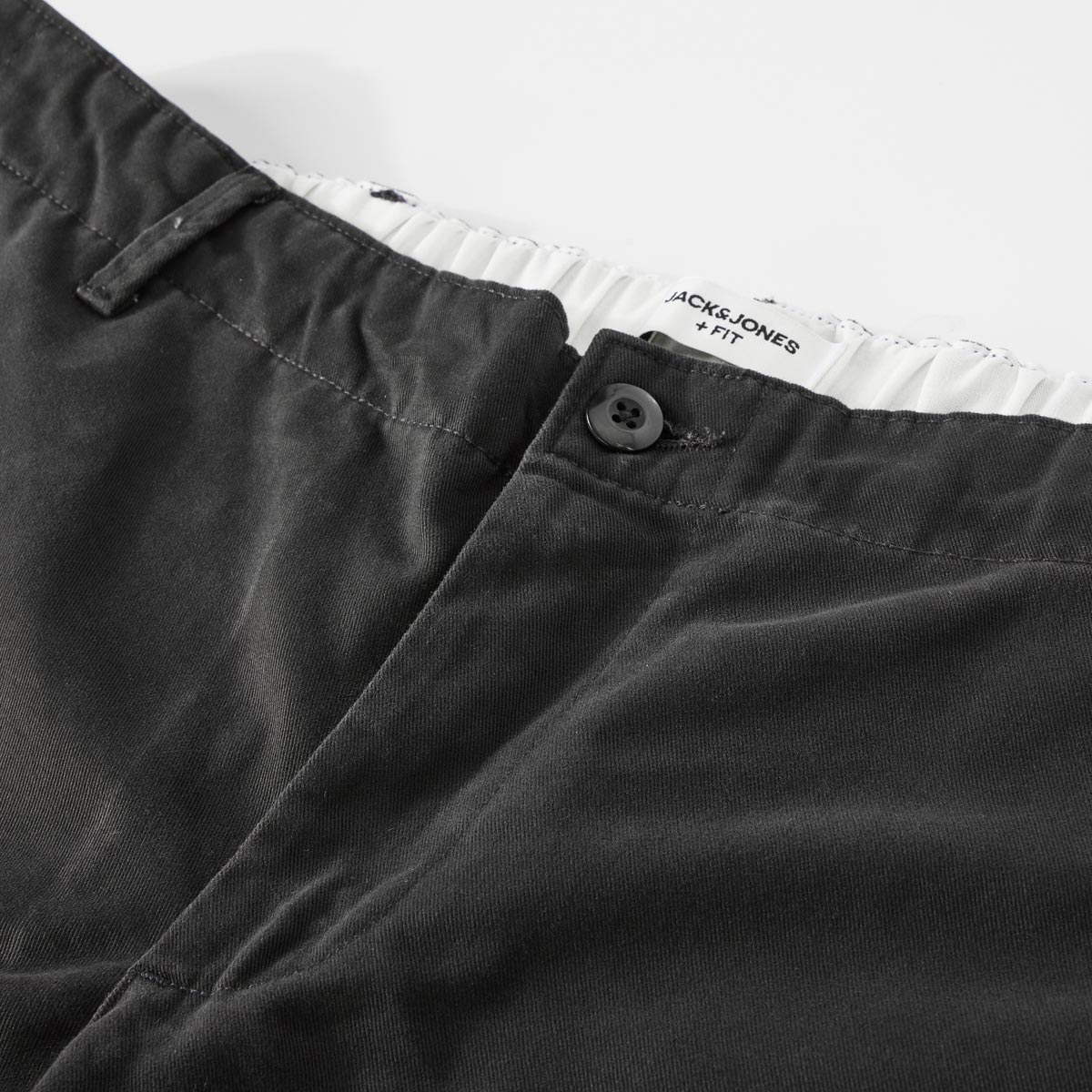Jack&Jones Chino mit Stretchbund "Barrel", Loose Fit schwarz