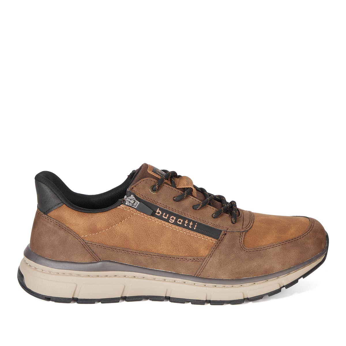 bugatti Halbschuh mit Reißverschluss cognac