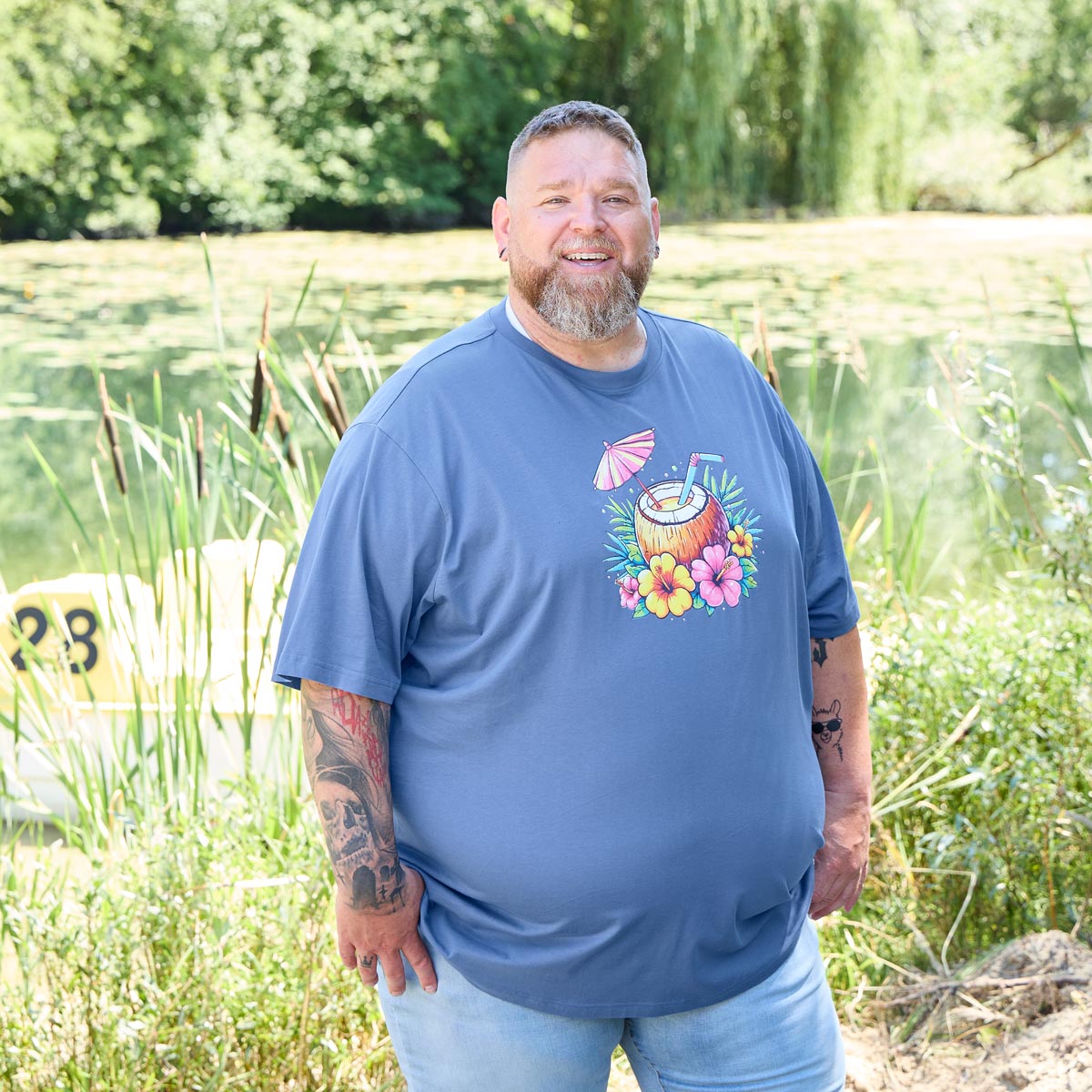 Pfundskerl T-Shirt mit Motiv-Print blau