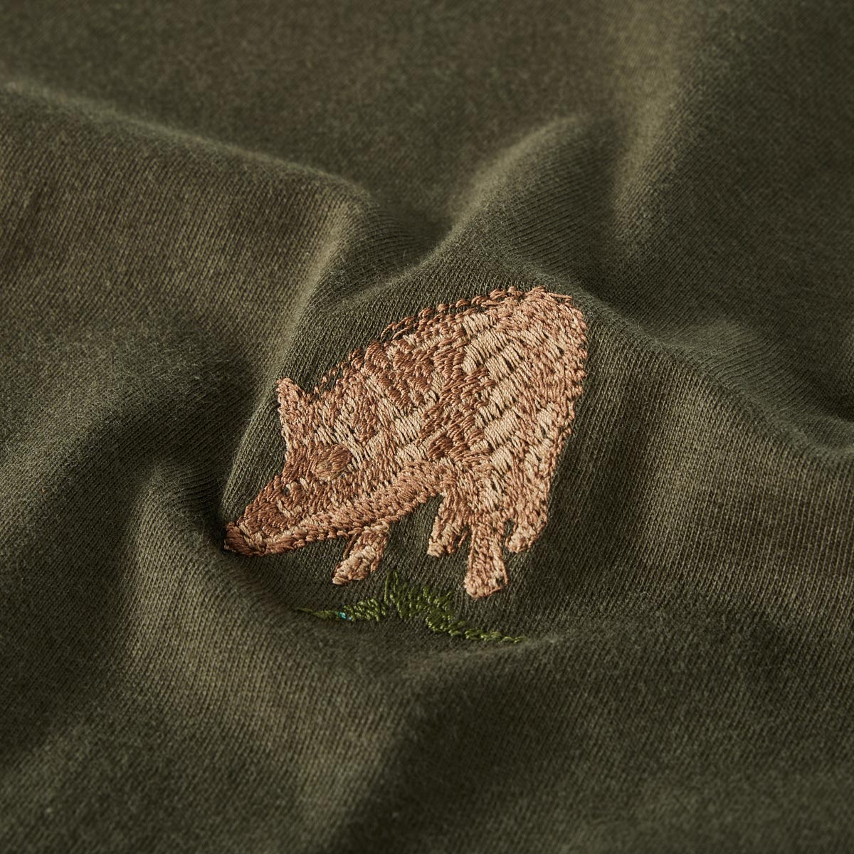 Hubertus T-Shirt mit Stickerei oliv