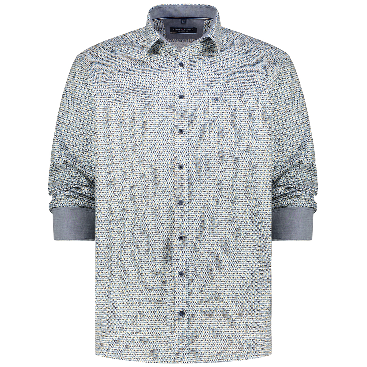 CASA MODA Freizeithemd mit Allover-Print blau