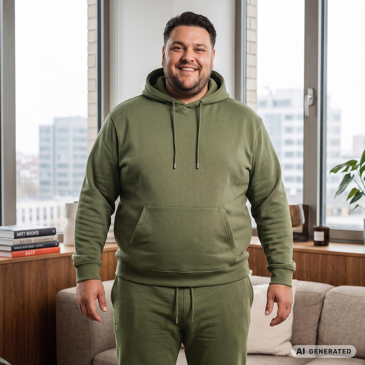 Pfundskerl Hoodie aus Baumwollmischung oliv