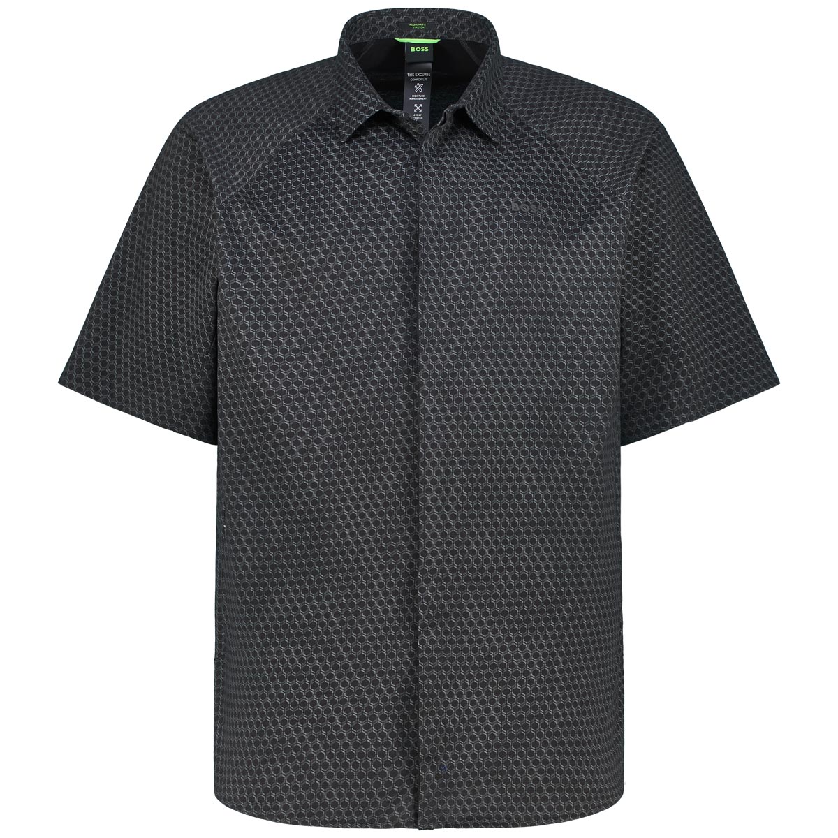 BOSS Freizeithemd mit Allover-Muster Farbe anthrazit Größe: 4XL günstig online kaufen