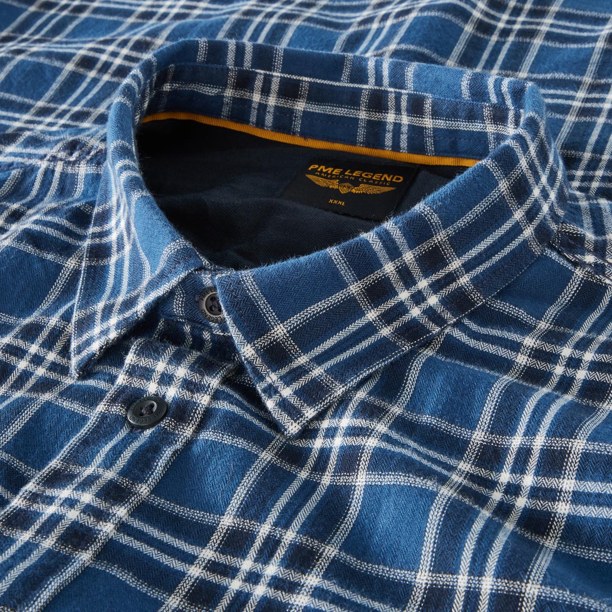 PME LEGEND Kariertes Flanellhemd dunkelblau