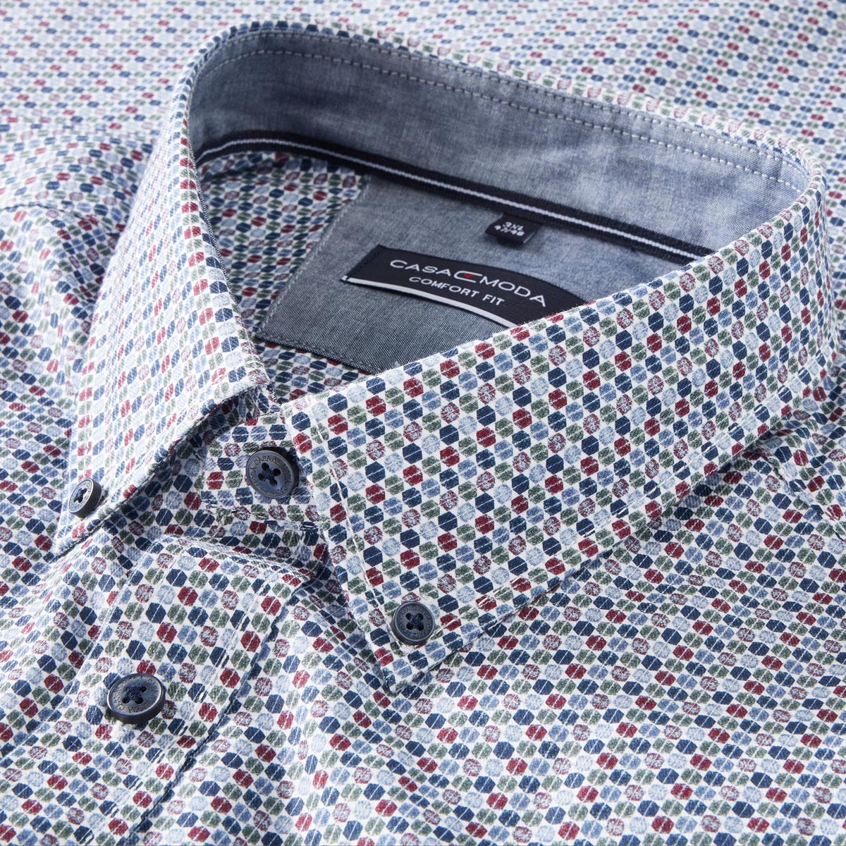 CASA MODA Freizeithemd mit Allover-Muster rot