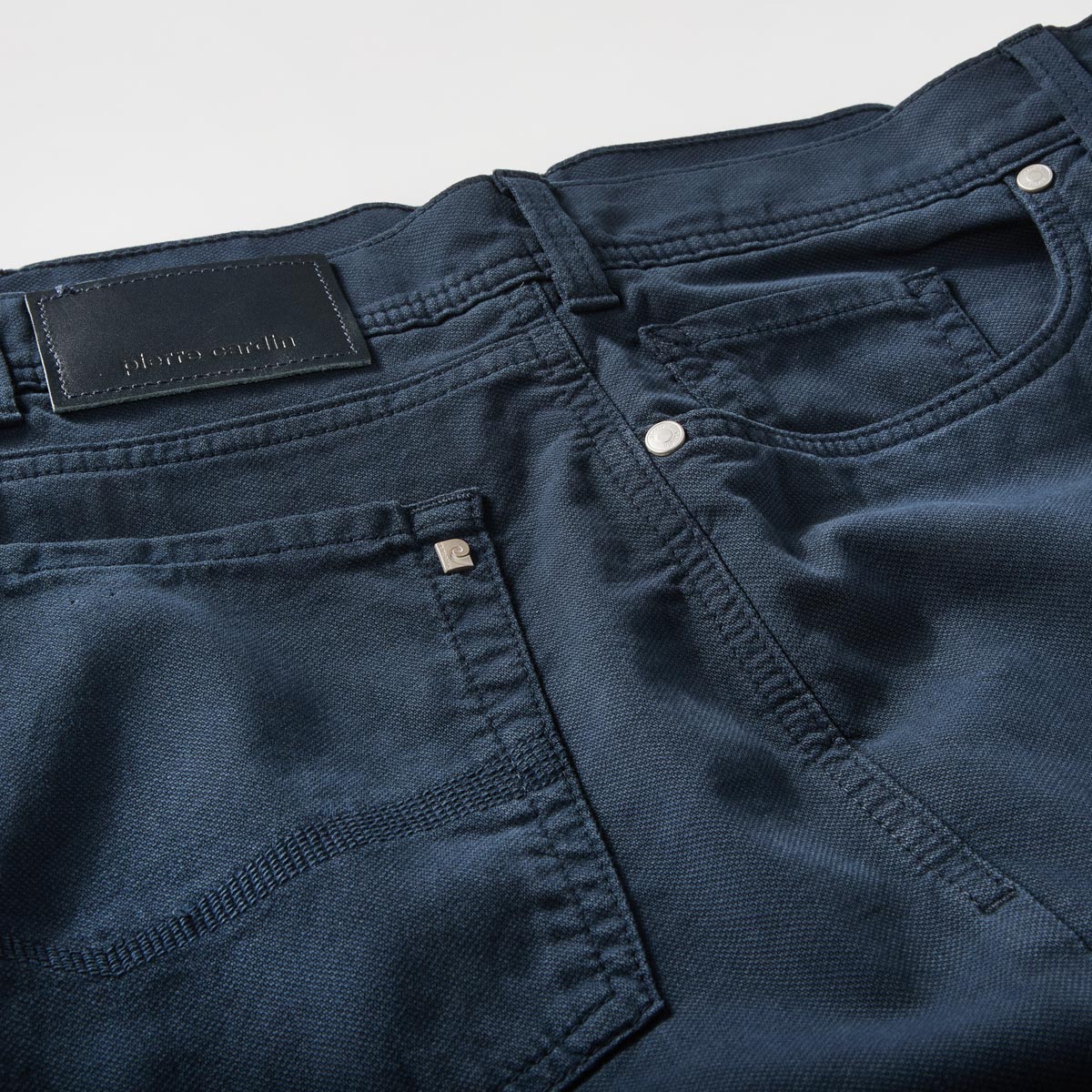 Pierre Cardin Baumwollhose mit Stretch "Lyon", Tapered Fit dunkelblau