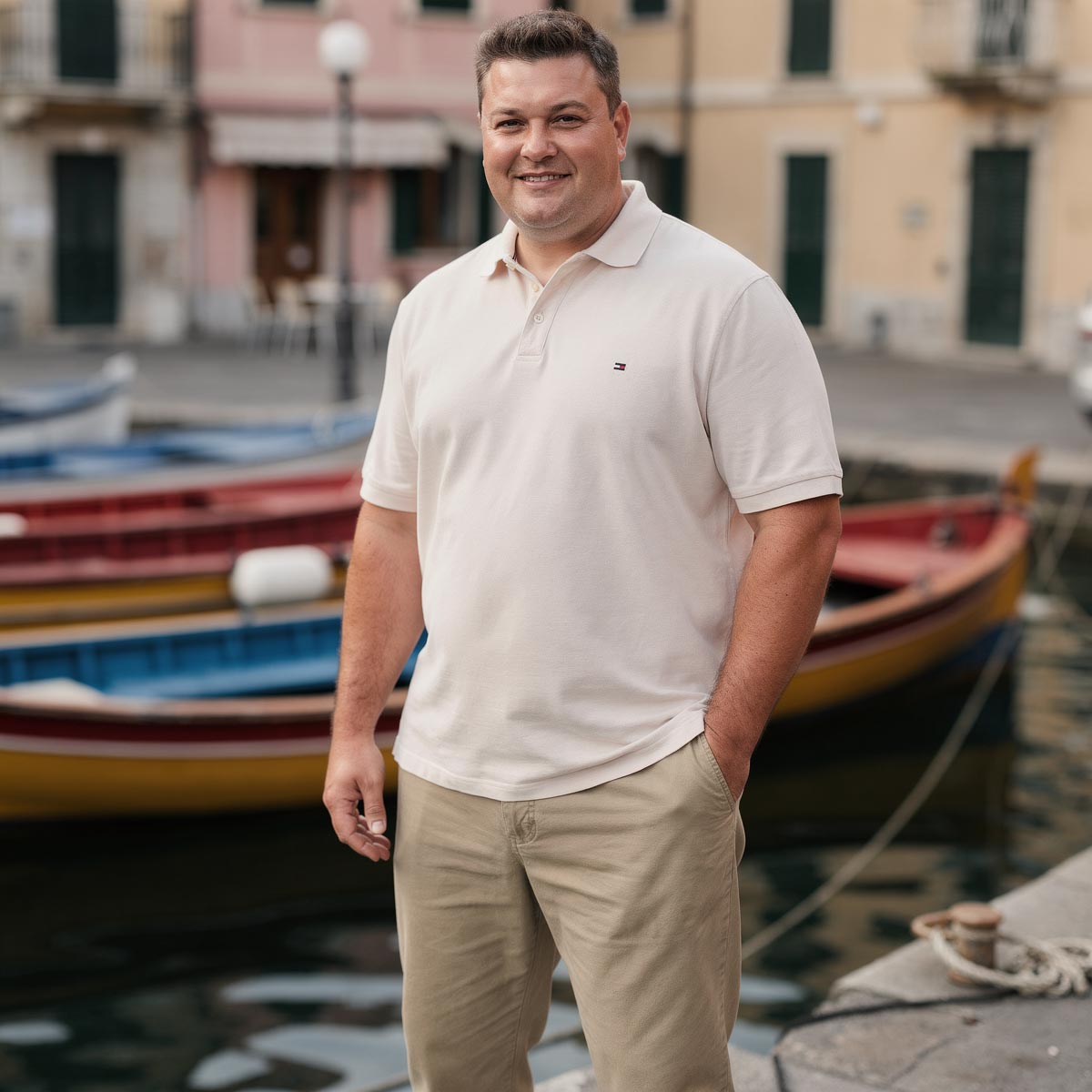 Tommy Hilfiger Poloshirt mit Stretch cremeweiß