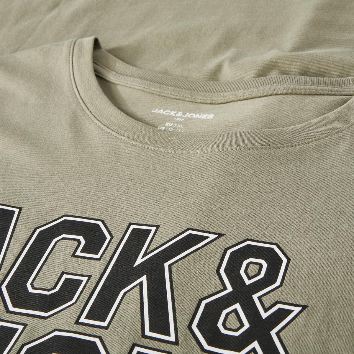 Jack&Jones T-Shirt aus Biobaumwolle Farbe oliv Größe: 3XL günstig online kaufen