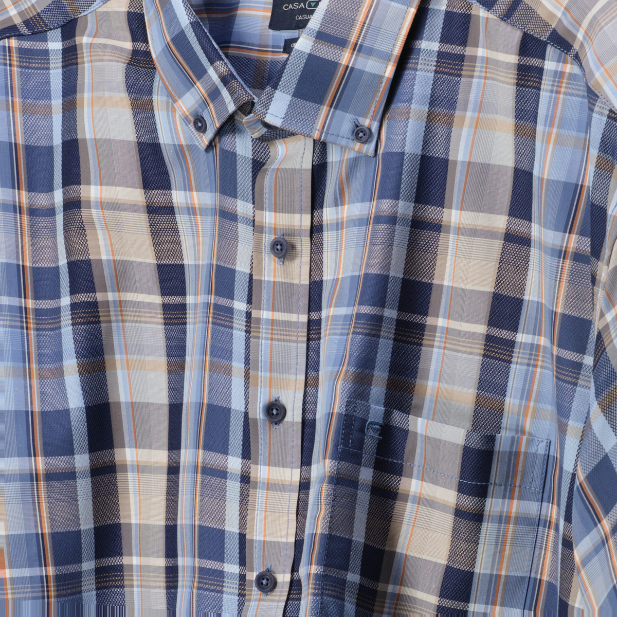 CASA MODA Freizeithemd aus Biobaumwolle blau