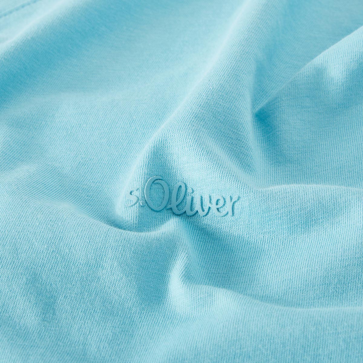 s.Oliver Basic-T-Shirt mit V-Ausschnitt türkis