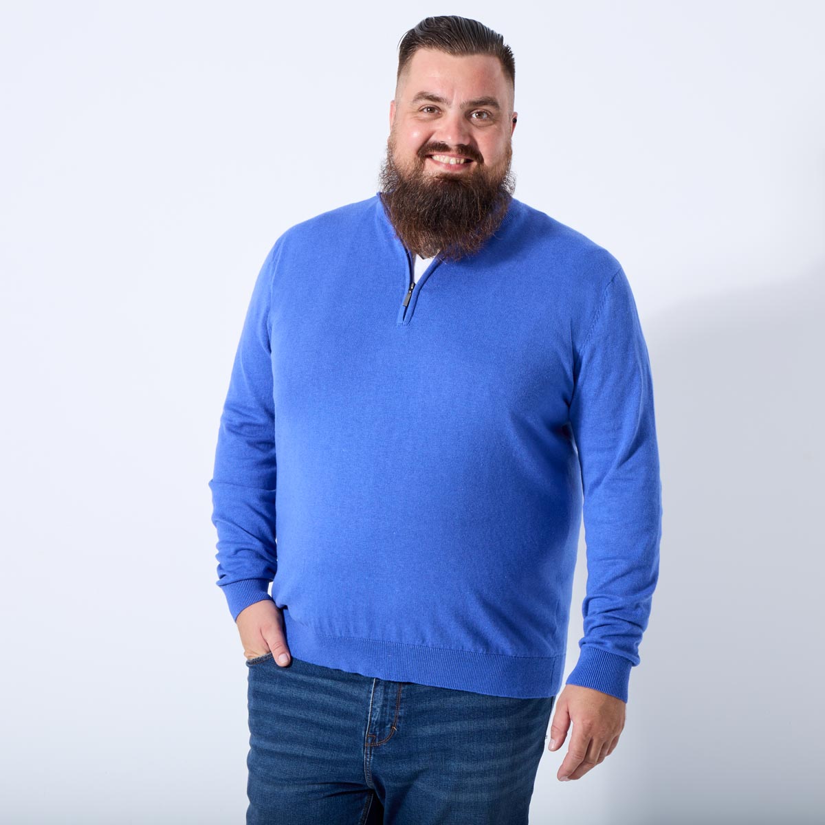 Pfundskerl Feinstrickpullover mit Kaschmir royalblau