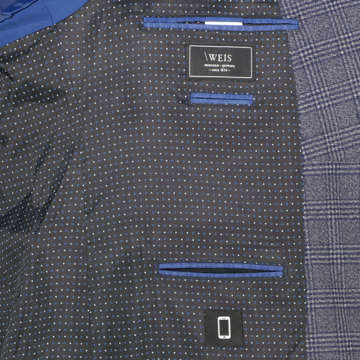 Weis Sakko mit Bambus blau