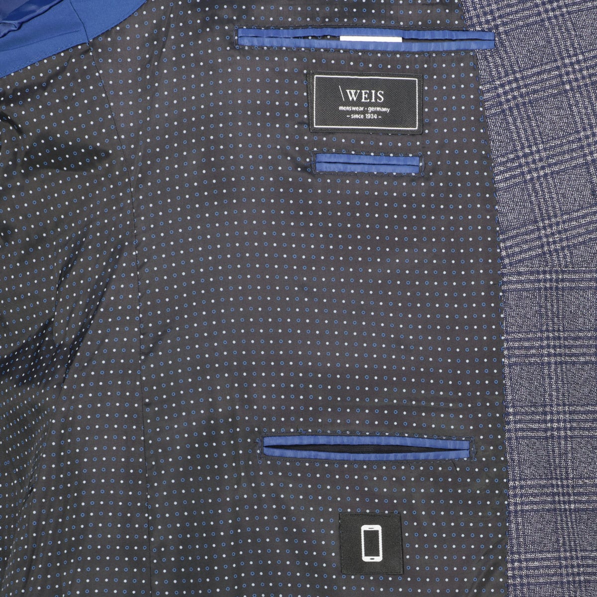 Weis Sakko mit Bambus blau Weis Sakko mit Bambus blau