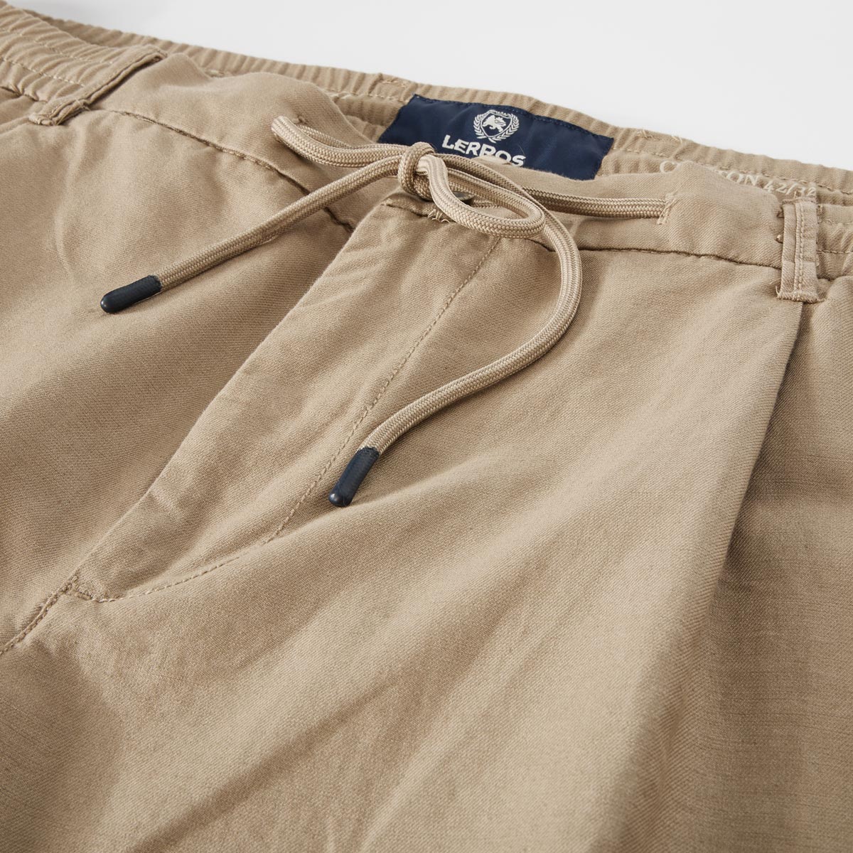 Lerros Chino mit Leinen, Tapered Fit sand