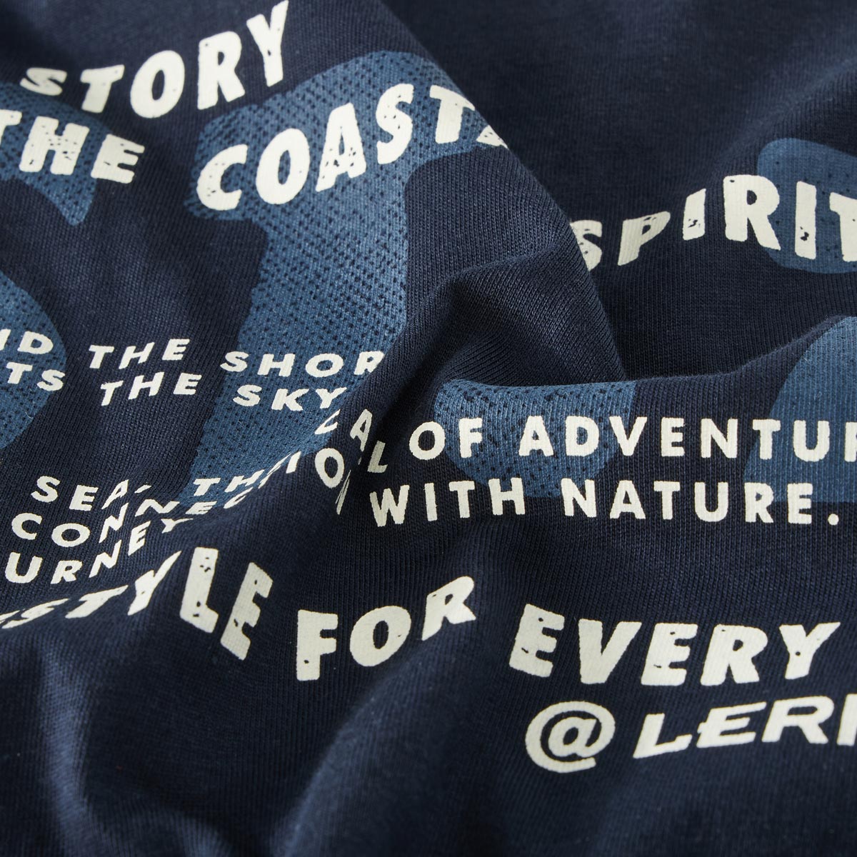 Lerros T-Shirt mit Motiv-Print blau