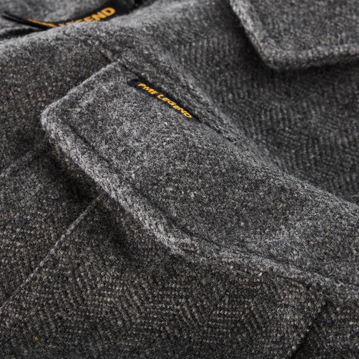 PME LEGEND Hemdjacke aus Wollmischung anthrazit