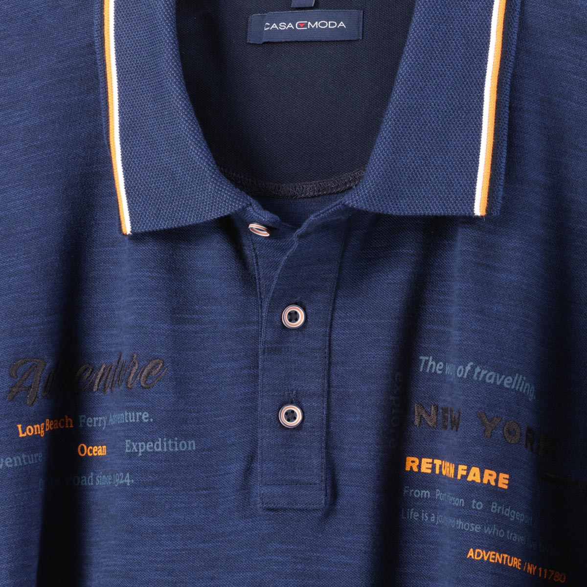 CASA MODA Poloshirt mit Elasthan blau