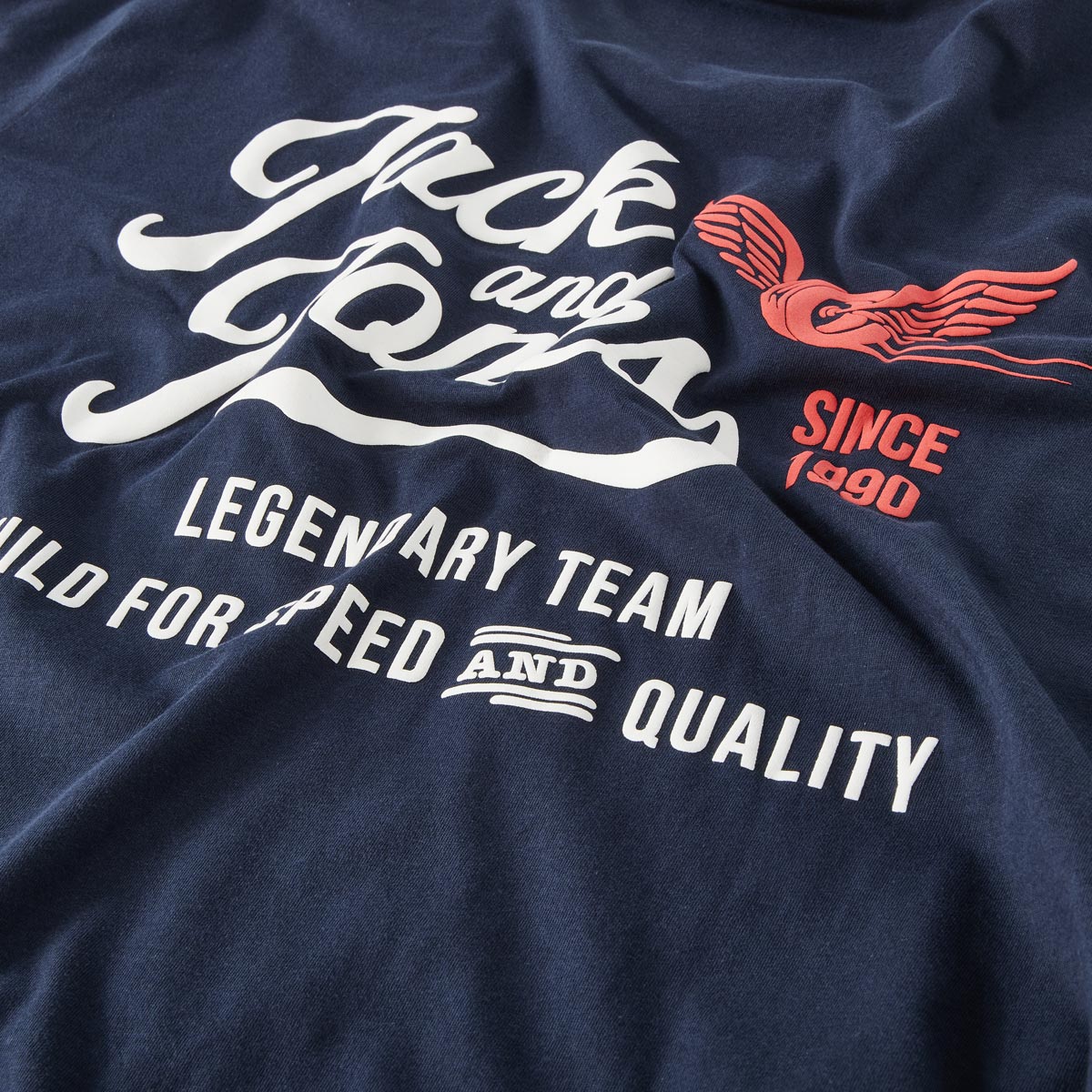Jack&Jones T-Shirt mit Print auf Vorder- und Rückseite blau