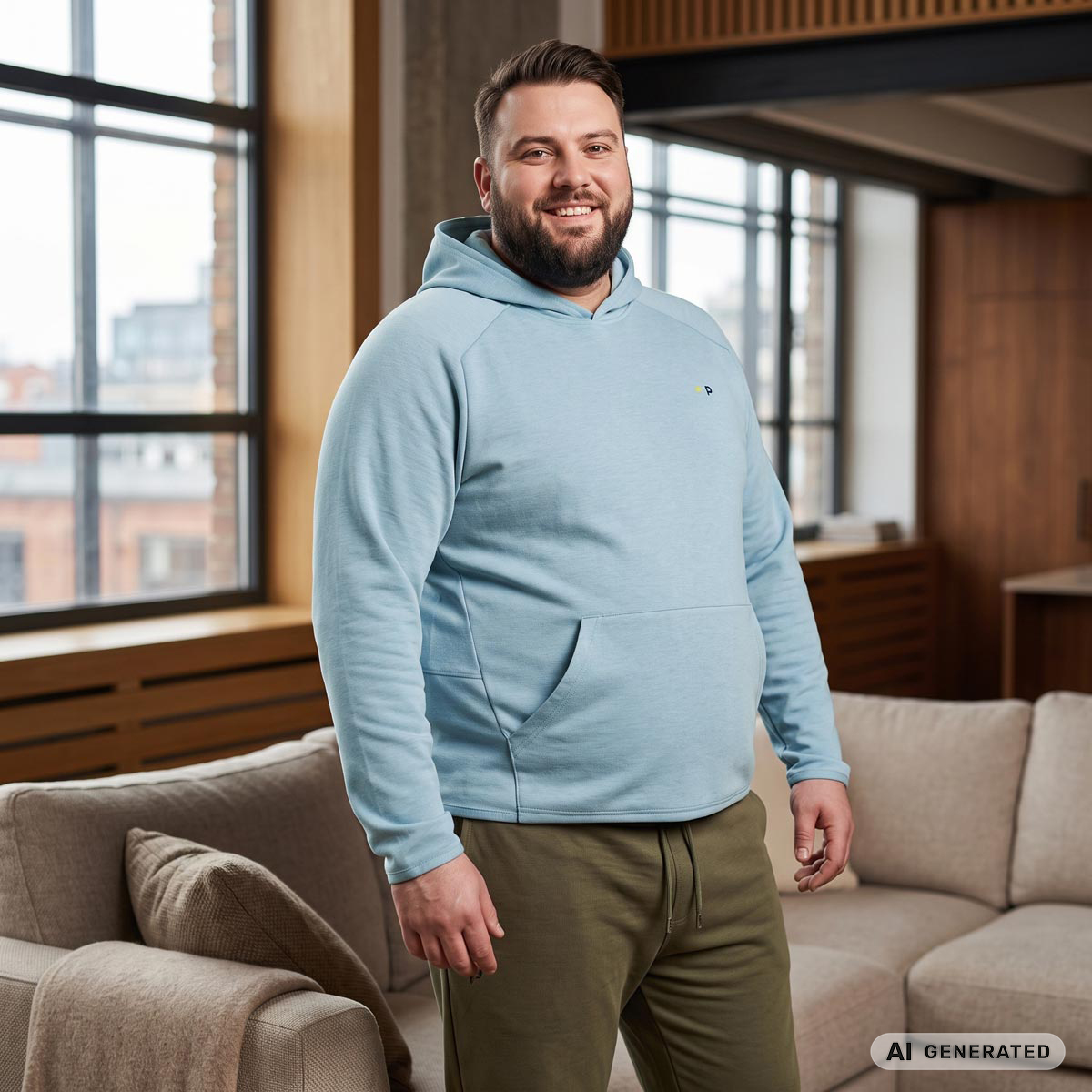 Pfundskerl p ACTIVE Hoodie, elastisch, weich und leicht hellblau