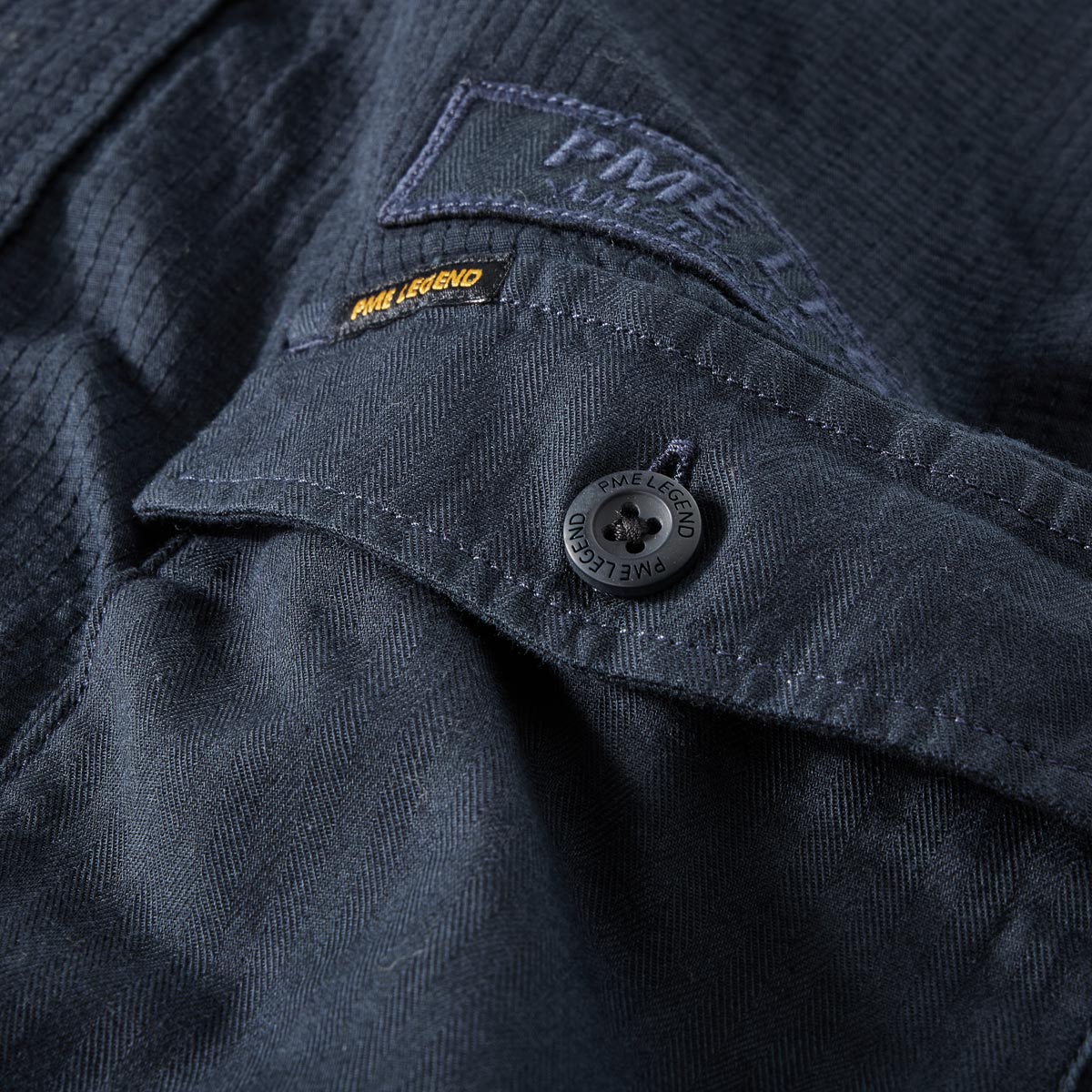 PME LEGEND Freizeithemd mit Struktur dunkelblau