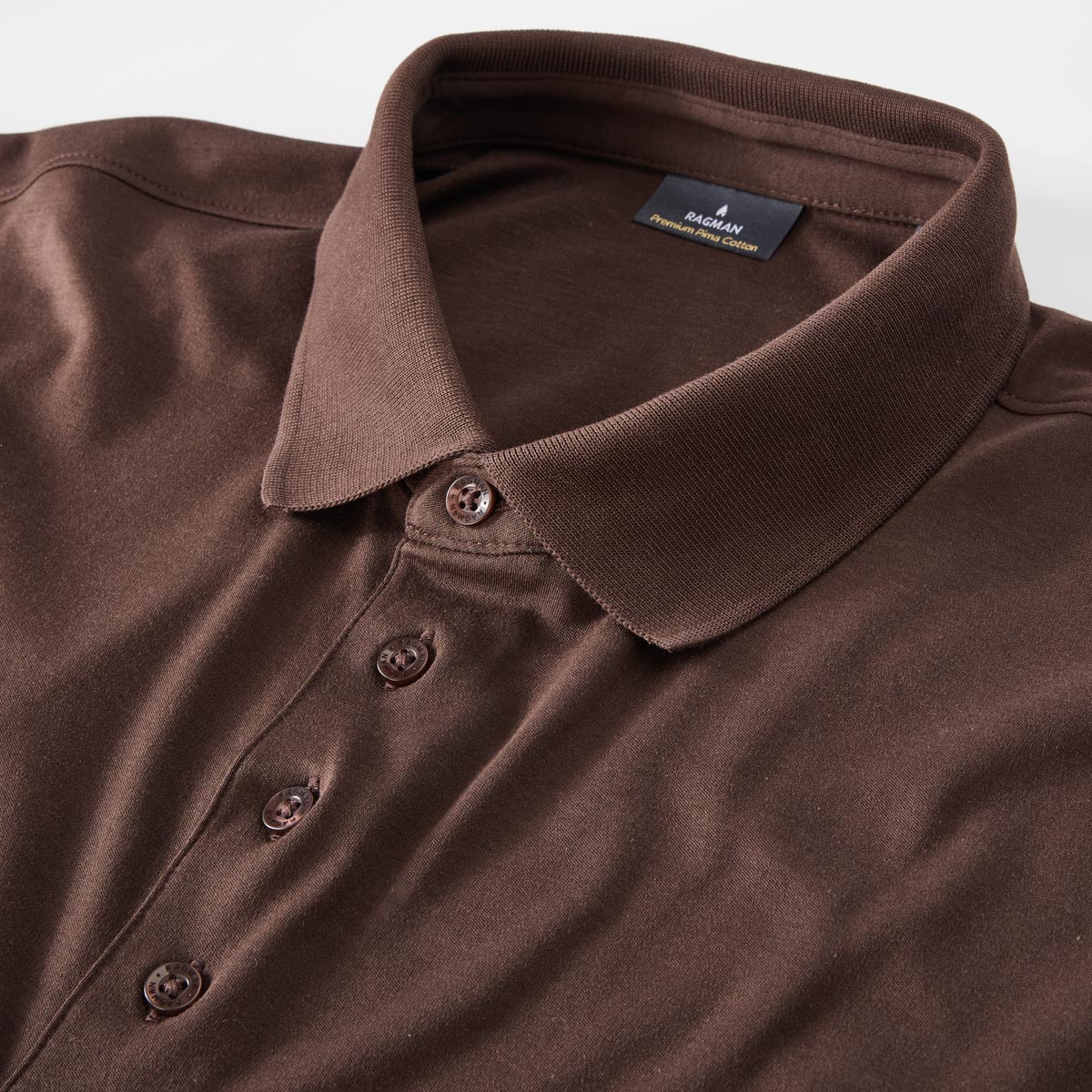 RAGMAN Poloshirt aus Baumwoll-Jersey braun