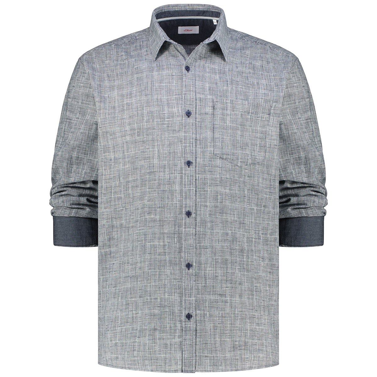 s.Oliver Freizeithemd aus Baumwolle blau