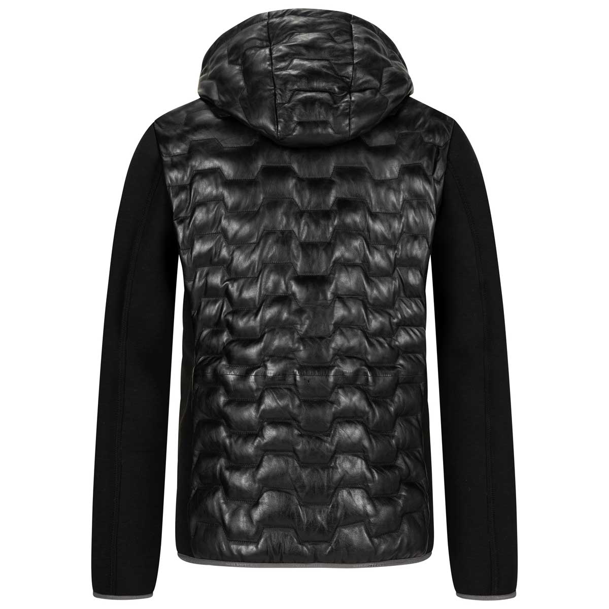 Milestone Lederjacke mit Sweat-Einsatz schwarz