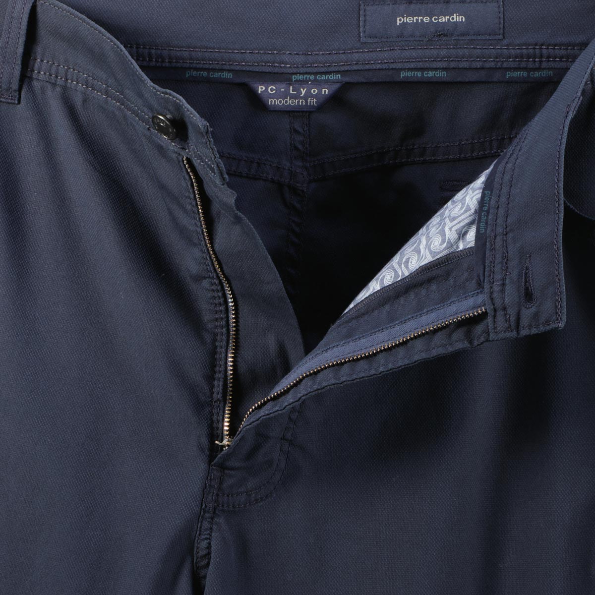 Pierre Cardin Baumwollhose "Lyon" mit Stretch, Slim Fit dunkelblau
