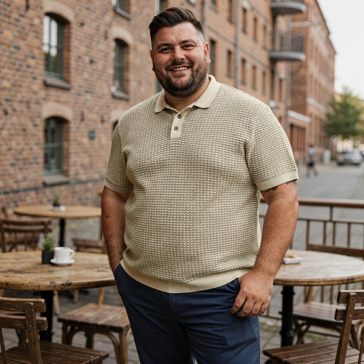 Jack&Jones Strick-Poloshirt aus Biobaumwolle oliv