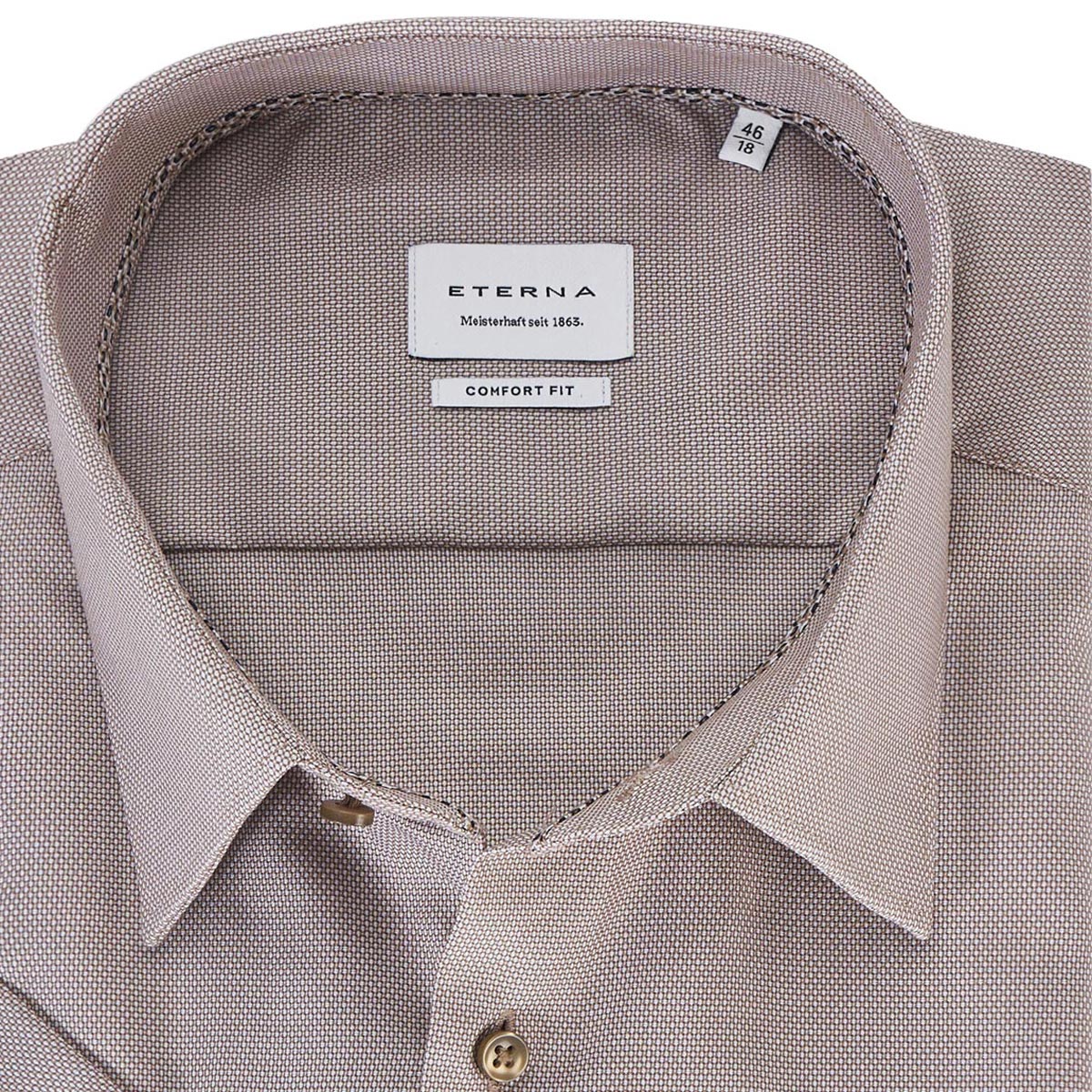 ETERNA Businesshemd, kurzarm, bügelfrei beige