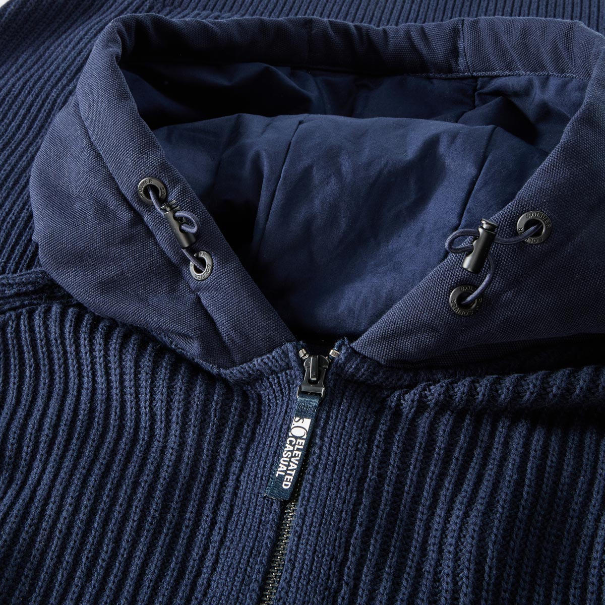 s.Oliver Strickjacke im Material-Mix blau