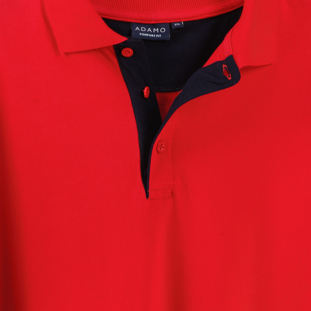 ADAMO Poloshirt mit Kontrastdetails rot