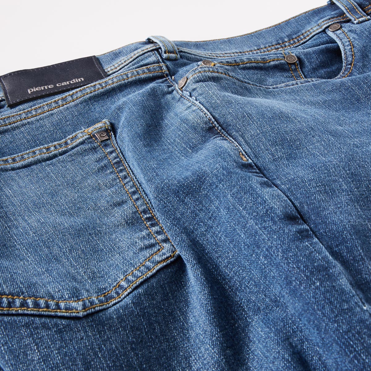 Pierre Cardin Stretch-Jeans "Laval", Regular Fit mittelblau