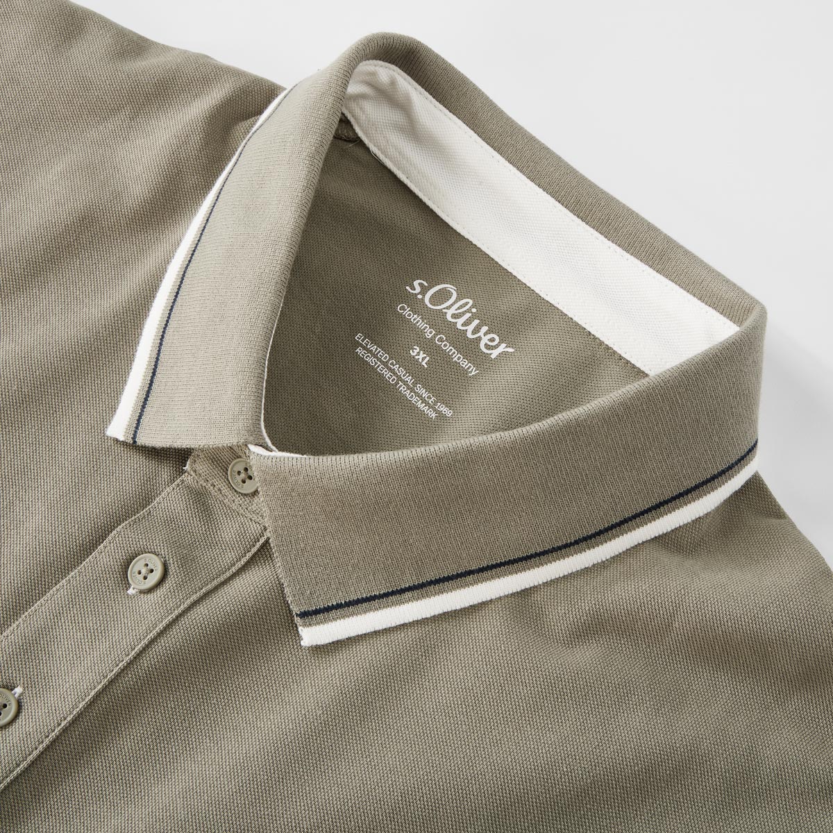 s.Oliver Poloshirt mit Motiv-Print khaki