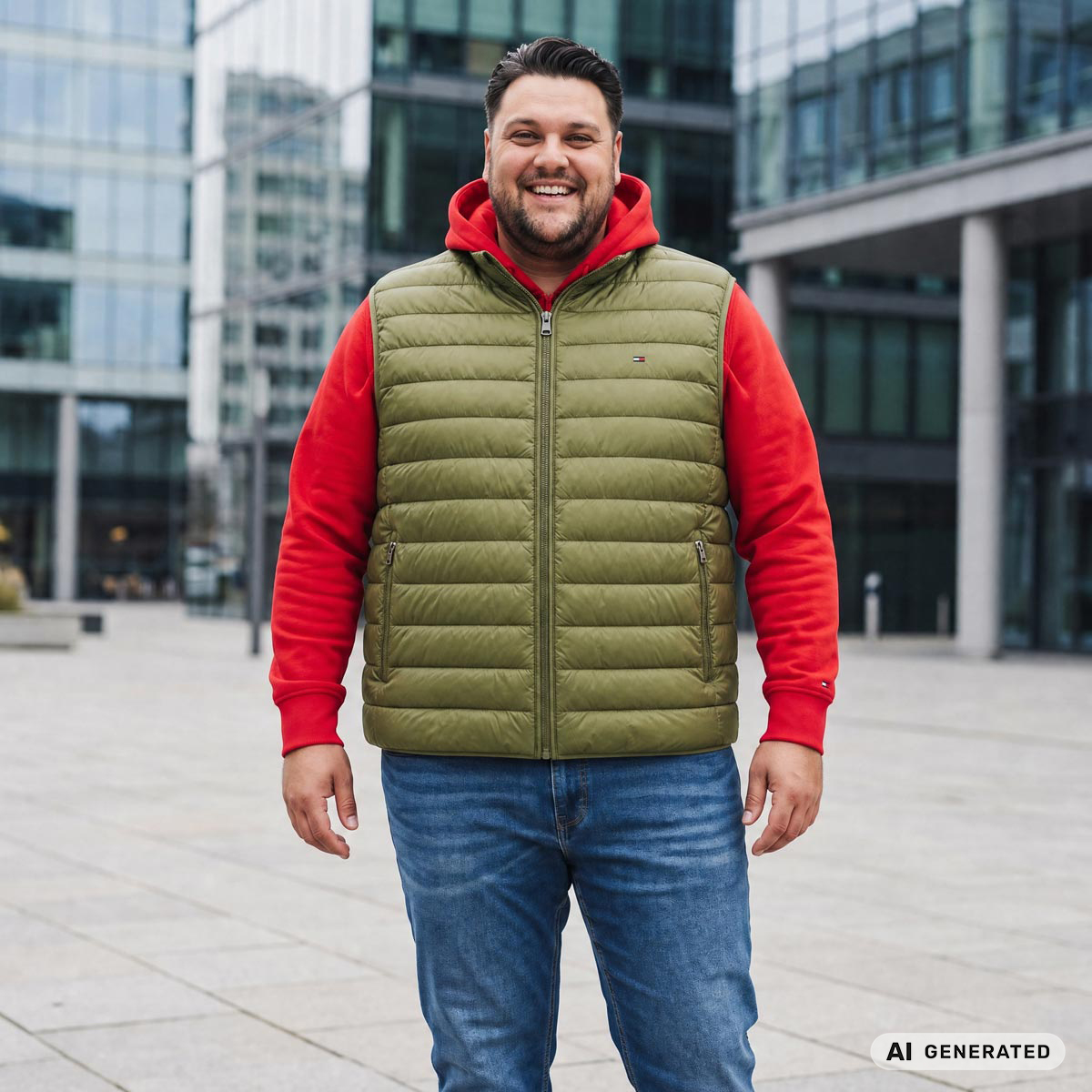 Tommy Hilfiger Steppweste, wasserabweisend, packbar khaki