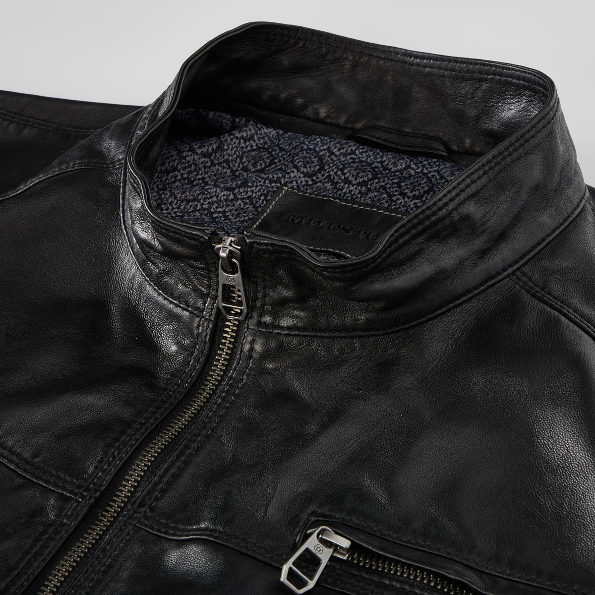 Milestone Lederjacke aus Lammnappa schwarz