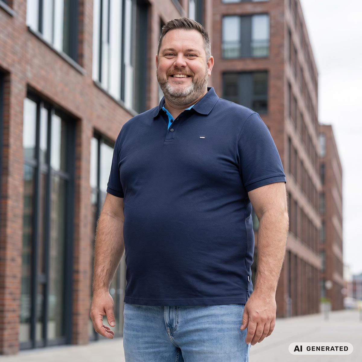 Pfundskerl Premium Poloshirt mit Stretch dunkelblau