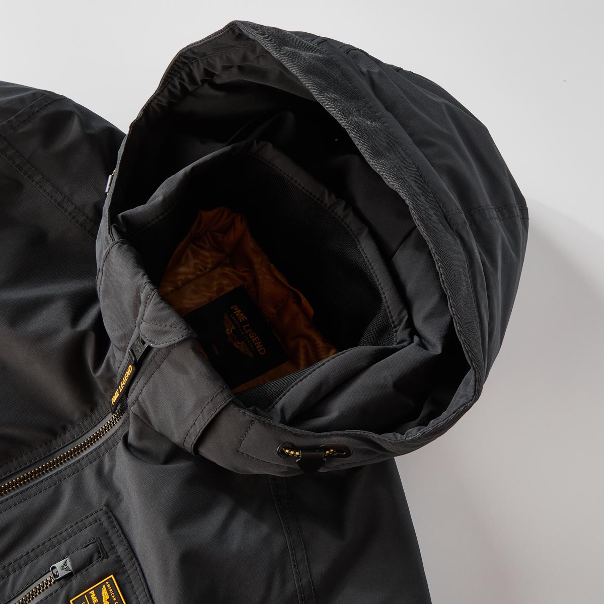 PME LEGEND Mittellange Jacke mit abnehmbarer Kapuze schwarz