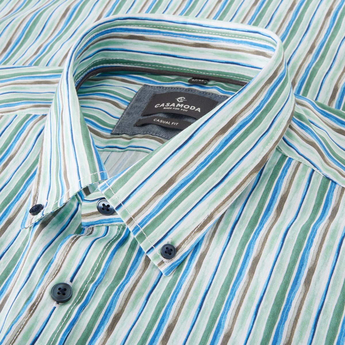 CASA MODA Freizeithemd mit Streifen grün